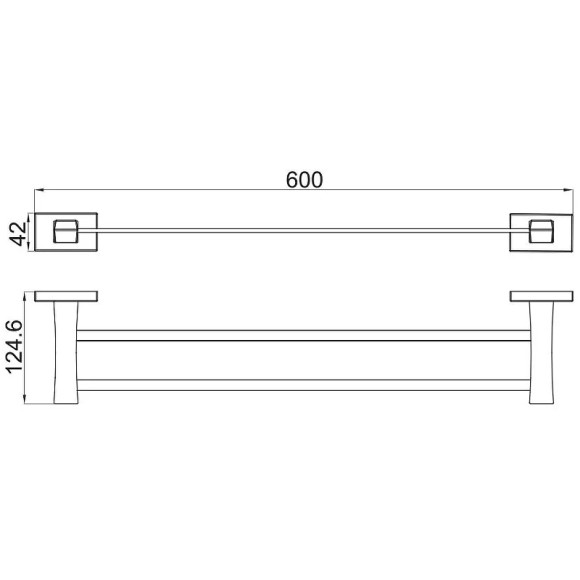 Полотенцедержатель Gappo G0709-6 двойной Черный матовый