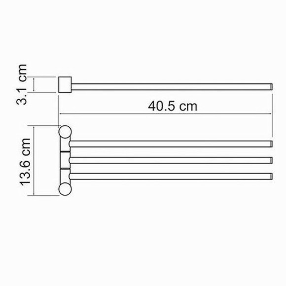 Полотенцедержатель WasserKRAFT K-1033 поворотный Хром