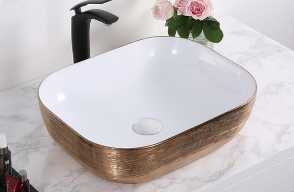 Раковина-чаша CeramaLux 46 D1333H132 Медь Белая