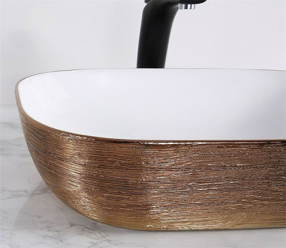 Раковина-чаша CeramaLux 46 D1333H132 Медь Белая