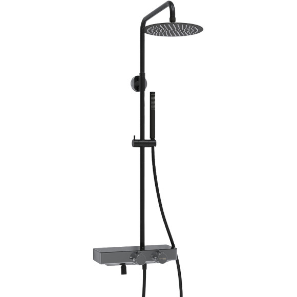 Душевая система WasserKRAFT A114.258.217.CB Thermo с термостатом Черная матовая