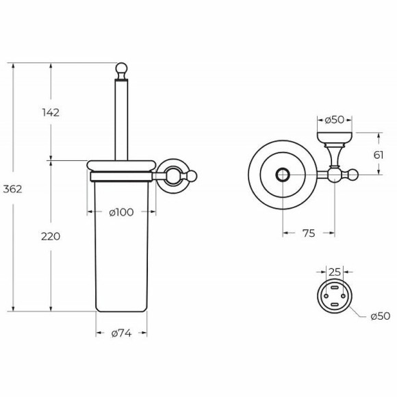 Ершик для унитаза Cezares Aphrodite APHRODITE-TBS-01-M Хром Ершик для унитаза Cezares Aphrodite APHRODITE-TBS-01-M Хром