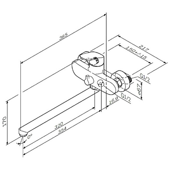 Смеситель для ванны AM.PM Like F8090016 универсальный Хром Смеситель для ванны AM.PM Like F8090016 универсальный Хром