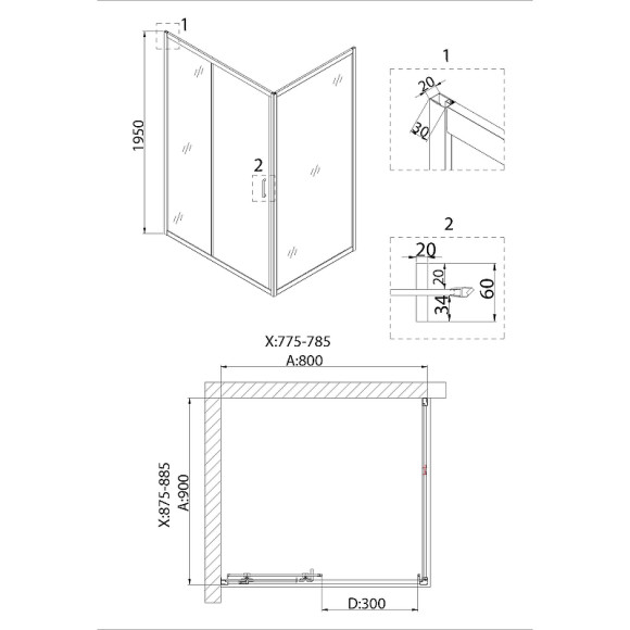Душевой уголок Niagara Nova 80х90 NG-62-8A-A90 профиль Хром стекло прозрачное Душевой уголок Niagara Nova 80х90 NG-62-8A-A90 профиль Хром стекло прозрачное
