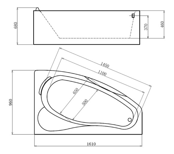 Акриловая ванна Gemy 161х96 G9046OR с гидромассажем Акриловая ванна Gemy 161х96 G9046OR с гидромассажем