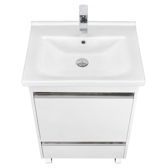 Тумба под раковину Aquaton Капри 60 1A230101KP010 подвесная Белая глянцевая