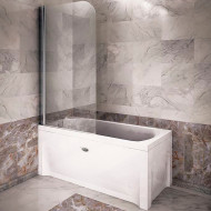 Шторка на ванну Radomir 75x140 L 1-10-0-1-0-100 профиль Хром стекло прозрачное