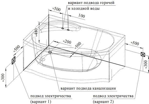 Акриловая ванна Radomir Vannesa Монти 150х105 L 2-77-2-1-0-213 с гидромассажем Актив Хром Акриловая ванна Radomir Vannesa Монти 150х105 L 2-77-2-1-0-213 с гидромассажем Актив Хром