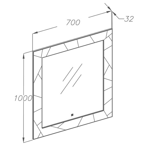 Зеркало Opadiris Луиджи 70 00-00006551 с подсветкой Белое матовое с бесконтактным выключателем и подогревом