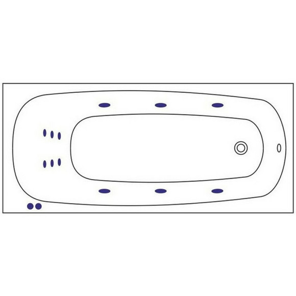 Акриловая ванна Whitecross Layla Slim 180x80 0122.180080.100.LINE.CR с гидромассажем Акриловая ванна Whitecross Layla Slim 180x80 0122.180080.100.LINE.CR с гидромассажем