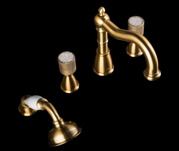 Смеситель на борт ванны Boheme Royal Cristal 391-Royal/CRST Бронза