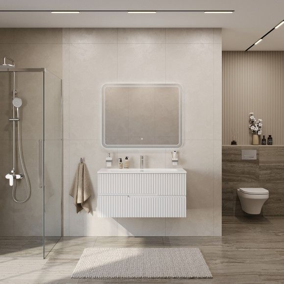 Тумба под раковину Cezares Duet-N 100 DUET-N-1000-2C-SO-BO подвесная Bianco Opaco