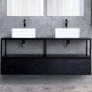 Консоль под раковину Cezares Cadro 140 CADRO-140/46/30-1C-SO-MET Черная матовая Консоль под раковину Cezares Cadro 140 CADRO-140/46/30-1C-SO-MET Черная матовая