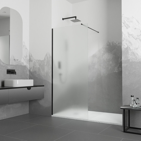 Душевая перегородка RGW Walk In WA-010B 110 351001011-24 профиль Черный стекло матовое-сатинат