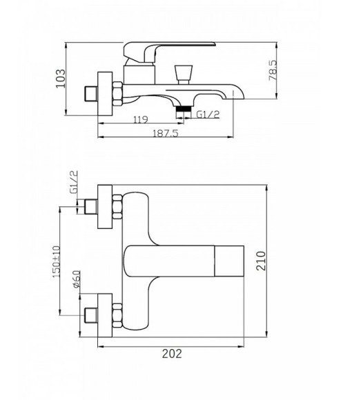 Смеситель для ванны Agger Magic A3010000 Хром