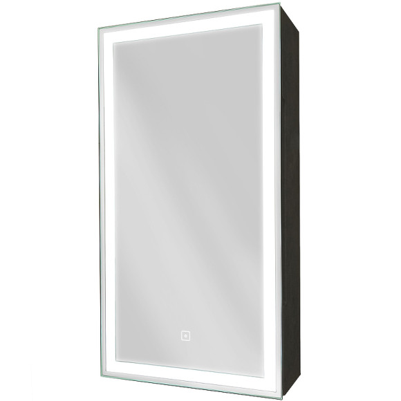 Зеркальный шкаф Континент Mirror Box black Led 35 L МВК063 с подсветкой Черный