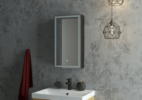Зеркальный шкаф Континент Mirror Box black Led 35 L МВК063 с подсветкой Черный