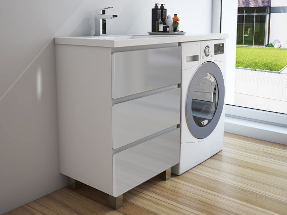 Тумба с раковиной Эстет Dallas Luxe 105 L ФР-00009668 Белая Тумба с раковиной Эстет Dallas Luxe 105 L ФР-00009668 Белая