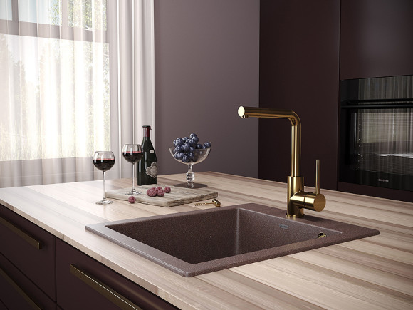 Смеситель для кухни Paulmark Honner Ho212018-G Золото