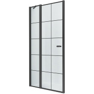 Душевая дверь New Trendy New Soleo Black 90 L D-0279A профиль Черный стекло прозрачное