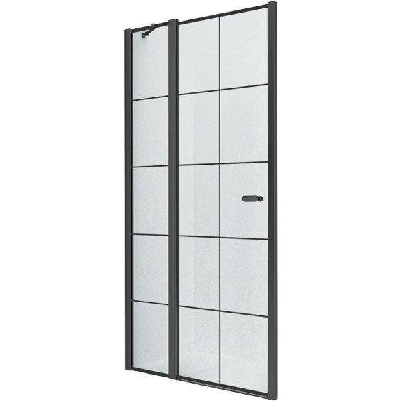 Душевая дверь New Trendy New Soleo Black 90 L D-0279A профиль Черный стекло прозрачное