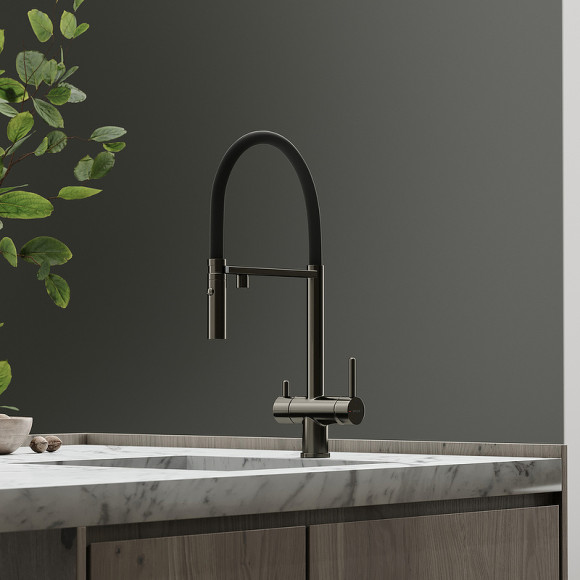 Смеситель для кухни Sancos Imola SC4010GG Вороненная сталь Черный