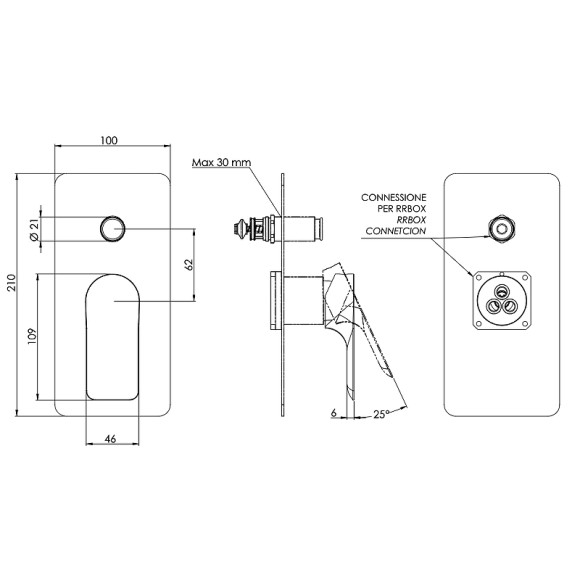 Смеситель для душа Remer Infinity I09KBNPO Никель матовый брашированный Смеситель для душа Remer Infinity I09KBNPO Никель матовый брашированный