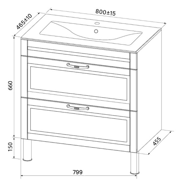 Тумба с раковиной Iddis Oxford 80 OXF80N0i95K Синяя
