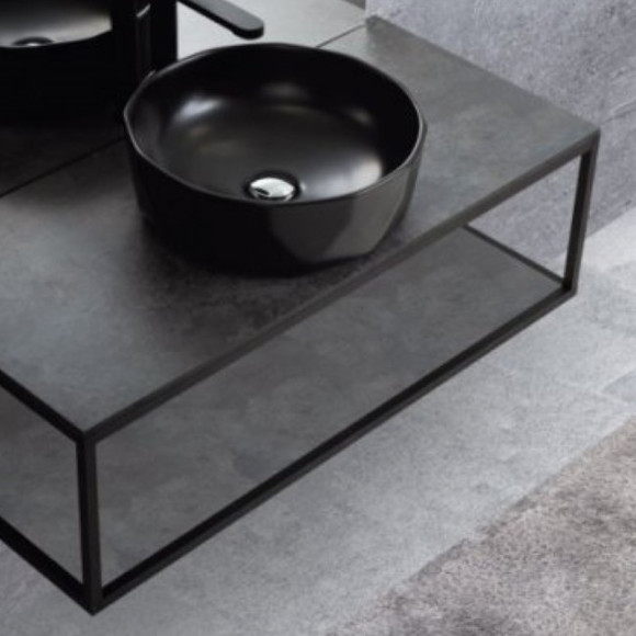 Столешница под раковину Cezares Cadro 120 CADRO-120-HPL-NRM Черная матовая Столешница под раковину Cezares Cadro 120 CADRO-120-HPL-NRM Черная матовая