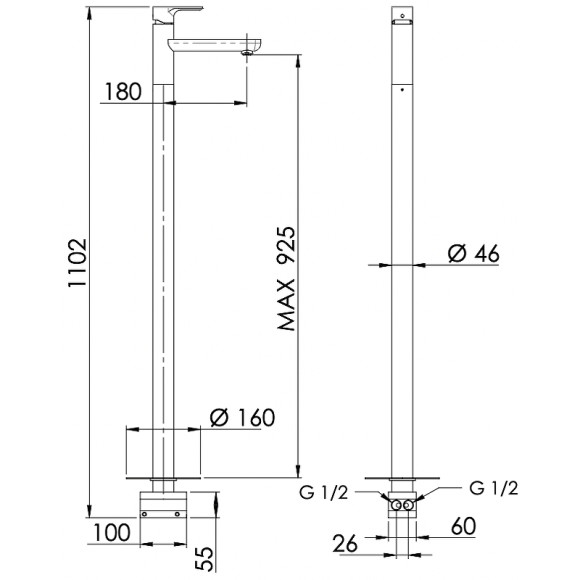 Смеситель для раковины Remer Energy EY18 Хром Смеситель для раковины Remer Energy EY18 Хром