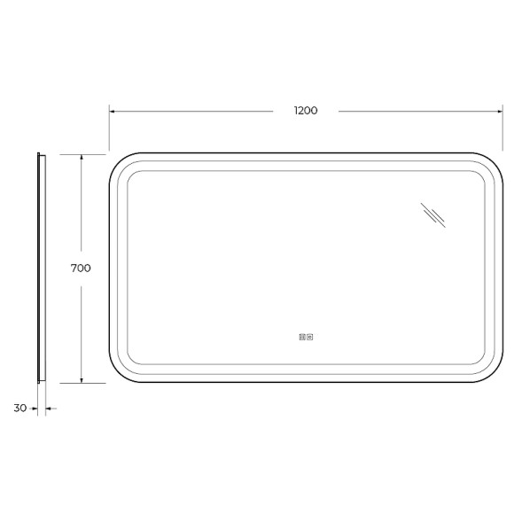 Зеркало Cezares Stylus 120 CZR-SPC-STYLUS-1200-700-TCH-WARM с подсветкой с сенсорным выключателем и подогревом