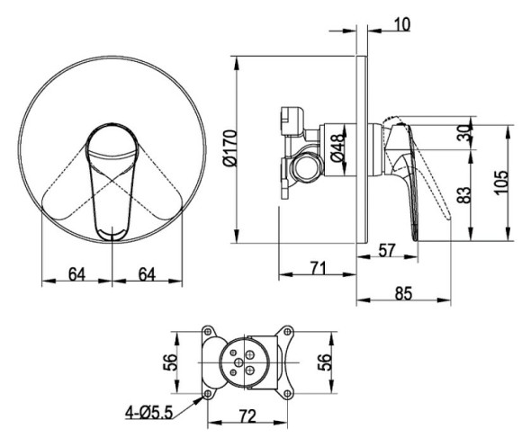 Смеситель для душа Villeroy&Boch O.Novo Start TVS10535211061 Хром Смеситель для душа Villeroy&Boch O.Novo Start TVS10535211061 Хром
