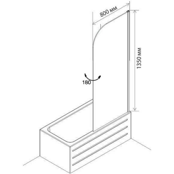 Шторка на ванну Agger A02-080TCR 80x140 профиль Хром стекло прозрачное Шторка на ванну Agger A02-080TCR 80x140 профиль Хром стекло прозрачное