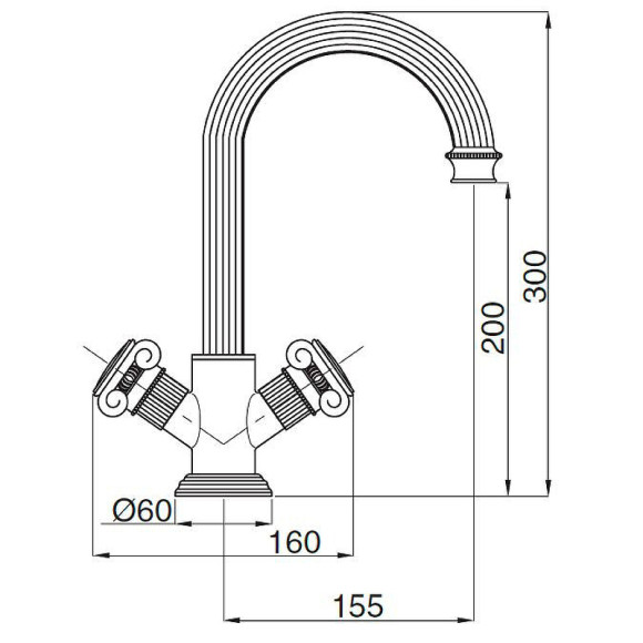 Смеситель для раковины Cezares Aphrodite APHRODITE-LS2-02-S1 Бронза