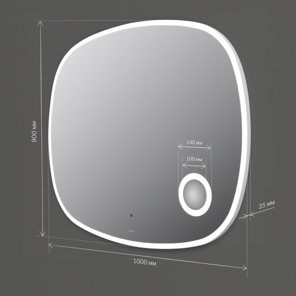 Зеркало AM.PM Func 100 M8FMOX1003SA с подсветкой с увеличением с ИК-сенсорным выключателем Зеркало AM.PM Func 100 M8FMOX1003SA с подсветкой с увеличением с ИК-сенсорным выключателем
