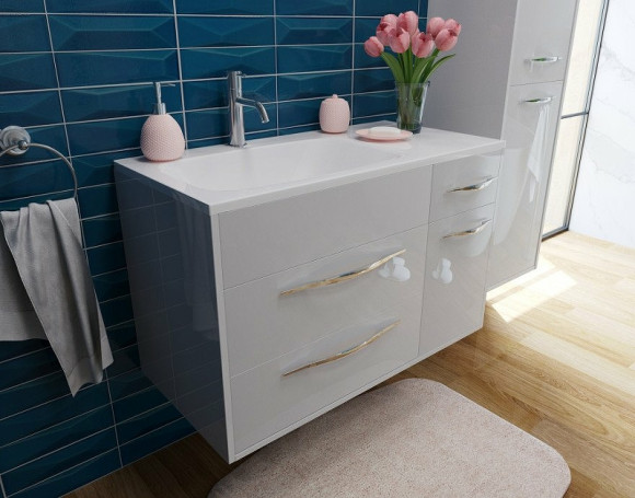 Тумба с раковиной Эстет Barcelona 90 L ФР-00003595 подвесная Белая Тумба с раковиной Эстет Barcelona 90 L ФР-00003595 подвесная Белая