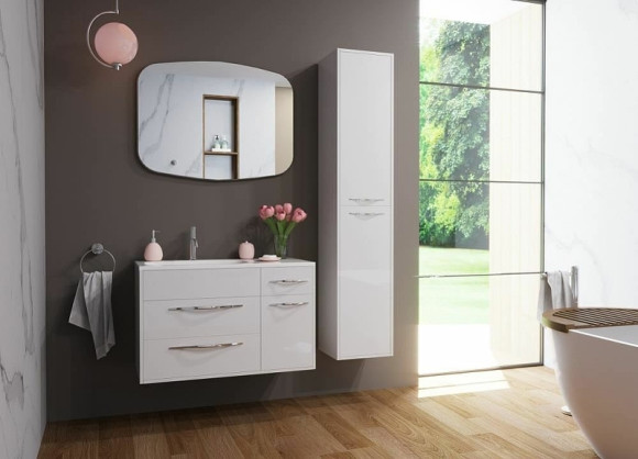 Тумба с раковиной Эстет Barcelona 90 L ФР-00003595 подвесная Белая Тумба с раковиной Эстет Barcelona 90 L ФР-00003595 подвесная Белая