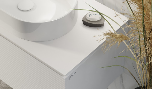 Тумба под раковину Jorno Stone 100 Stn.01.100/P/W/JR подвесная Белая