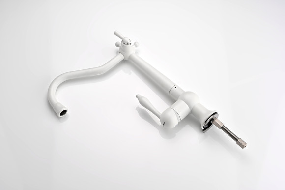 Смеситель для кухни Paulmark Retro Re213226-431 Белый матовый Смеситель для кухни Paulmark Retro Re213226-431 Белый матовый