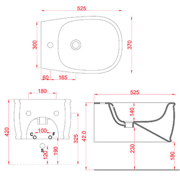 Биде Artceram Ateiler ATB001 01 00 подвесное Белое