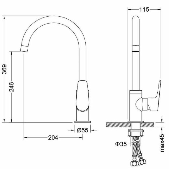 Смеситель для кухни Aquatek Бетта AQ1182CR Хром
