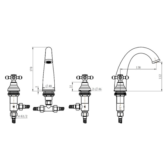 Смеситель для раковины Boheme Royal Cristal 277-Royal/CRST Хром Смеситель для раковины Boheme Royal Cristal 277-Royal/CRST Хром