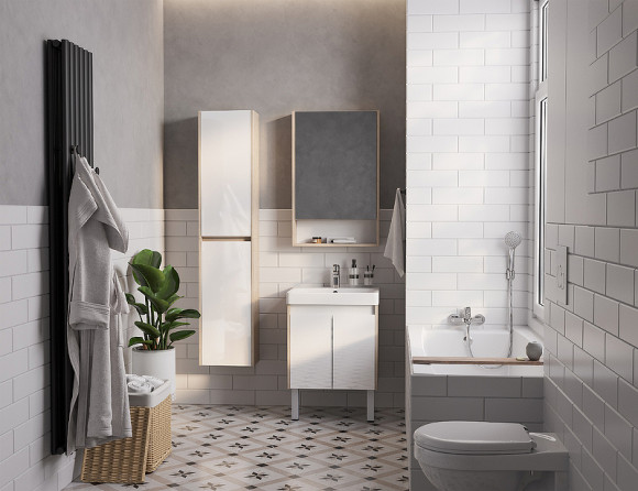 Тумба под раковину Aquaton Сканди Doors 55 1A278801SDB20 Белый глянец, Дуб верона Тумба под раковину Aquaton Сканди Doors 55 1A278801SDB20 Белый глянец, Дуб верона
