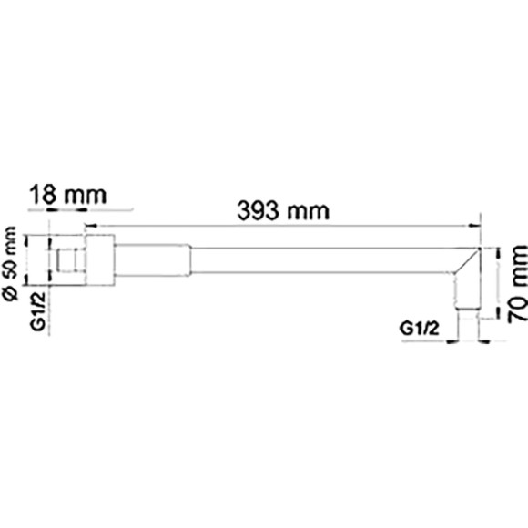 Кронштейн для верхнего душа WasserKRAFT A019 Хром Кронштейн для верхнего душа WasserKRAFT A019 Хром