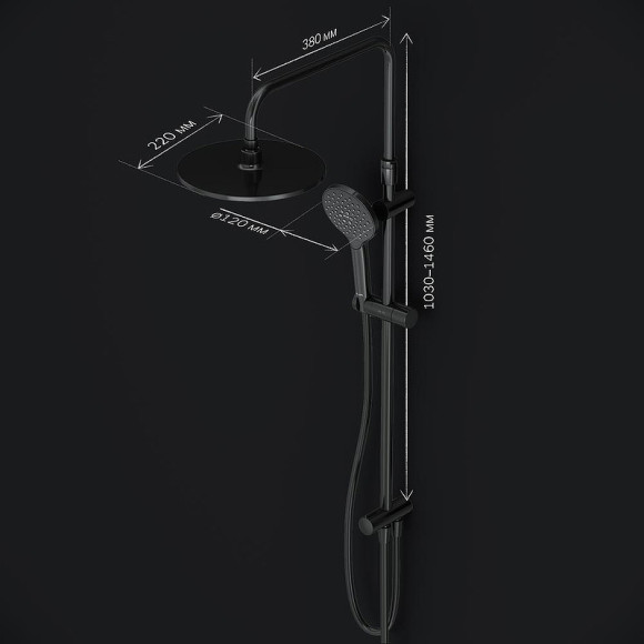 Душевая система AM.PM Like F0780022 Черная матовая Душевая система AM.PM Like F0780022 Черная матовая