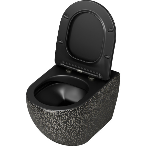 Унитаз Grossman Color GR-4411BBLS подвесной Черный с сиденьем Микролифт