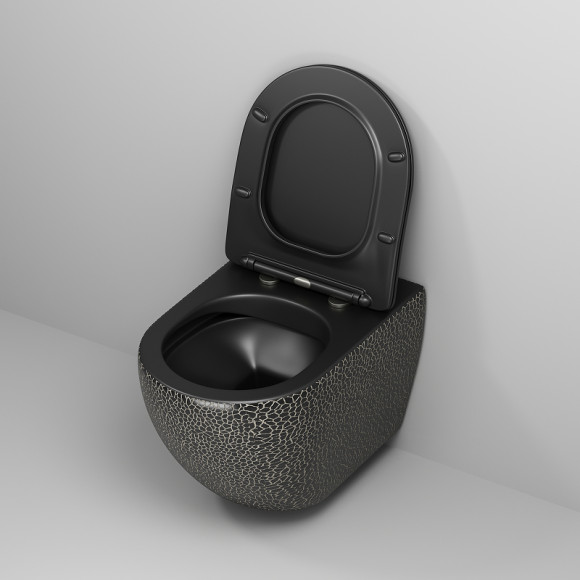 Унитаз Grossman Color GR-4411BBLS подвесной Черный с сиденьем Микролифт