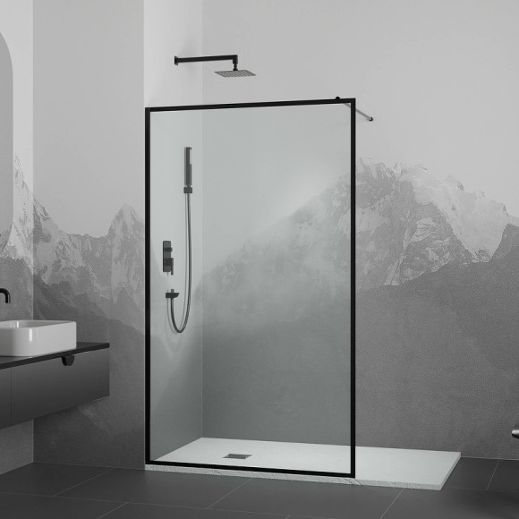 Душевая перегородка RGW Walk In WA-012B 100 35101210-84 профиль Черный стекло прозрачное Душевая перегородка RGW Walk In WA-012B 100 35101210-84 профиль Черный стекло прозрачное