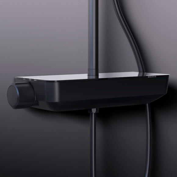 Душевая система Damixa Scandinavian Pure 936750300 с термостатом Черная матовая