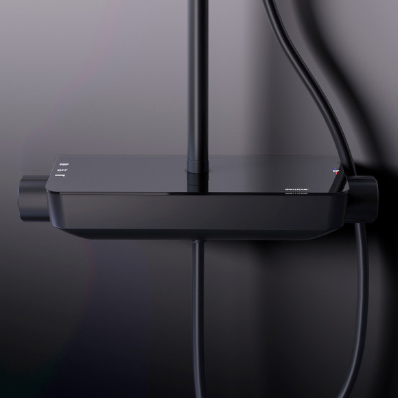 Душевая система Damixa Scandinavian Pure 936750300 с термостатом Черная матовая